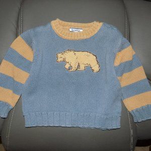 Hartstrings Blue/Brown Grizzly Bear Sweater